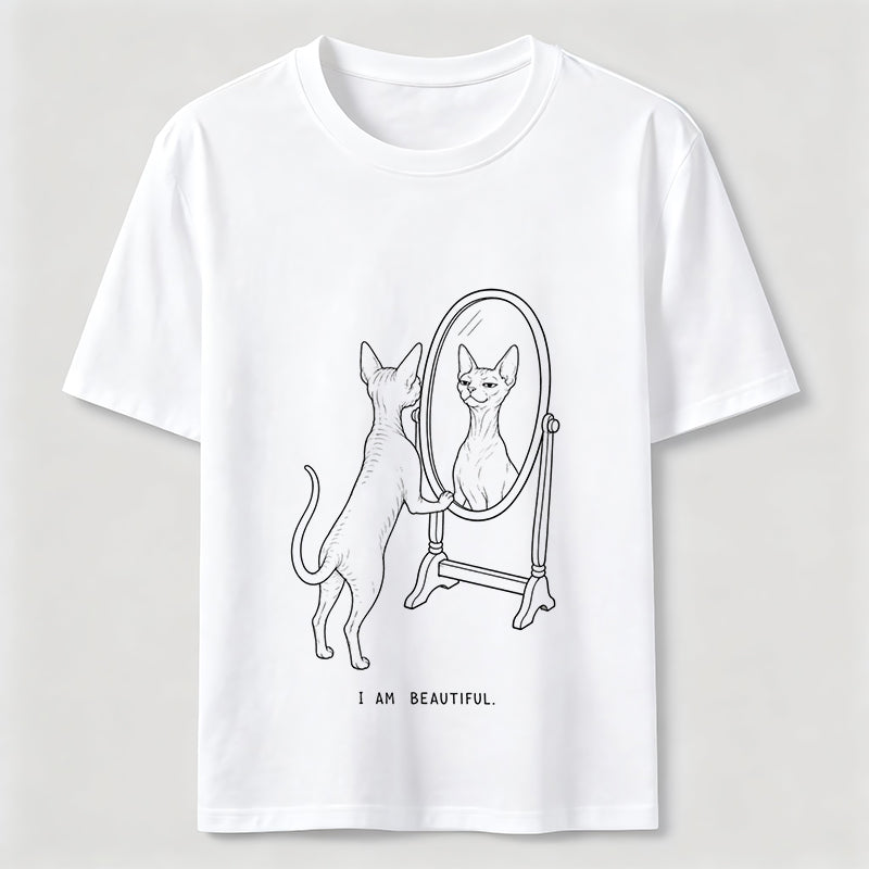 I Am Beautiful Cat Shirt Self Confident Cat Lover Graphic Tee