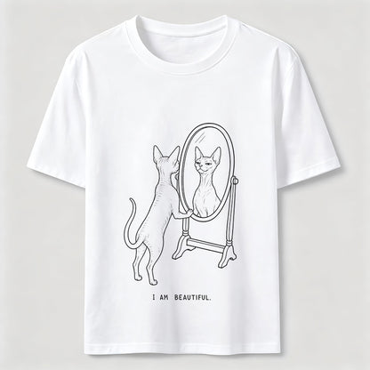 I Am Beautiful Cat Shirt Self Confident Cat Lover Graphic Tee