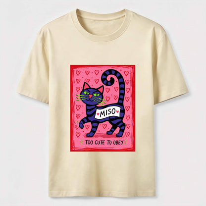 Mischievous Striped Cat Graphic T-Shirt