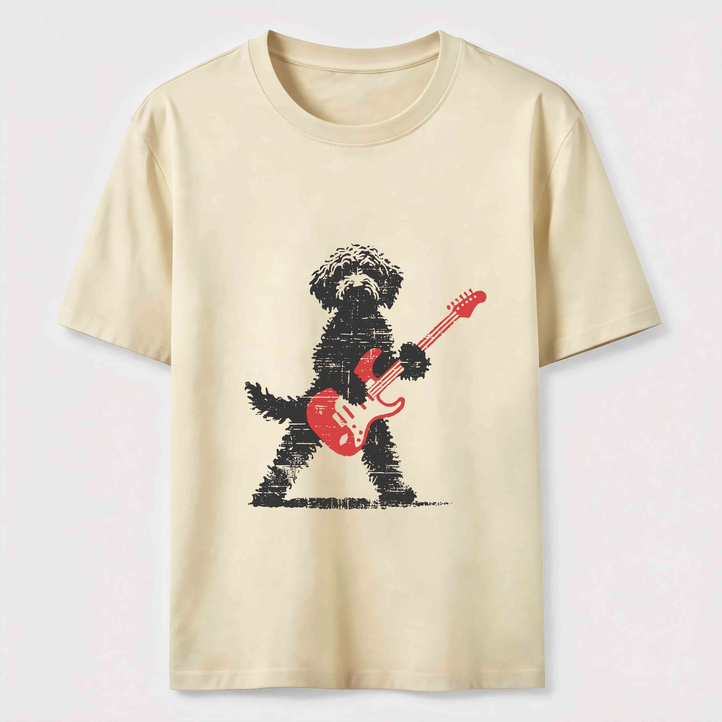 Funny Guitar Playing Puppy Graphic Tee