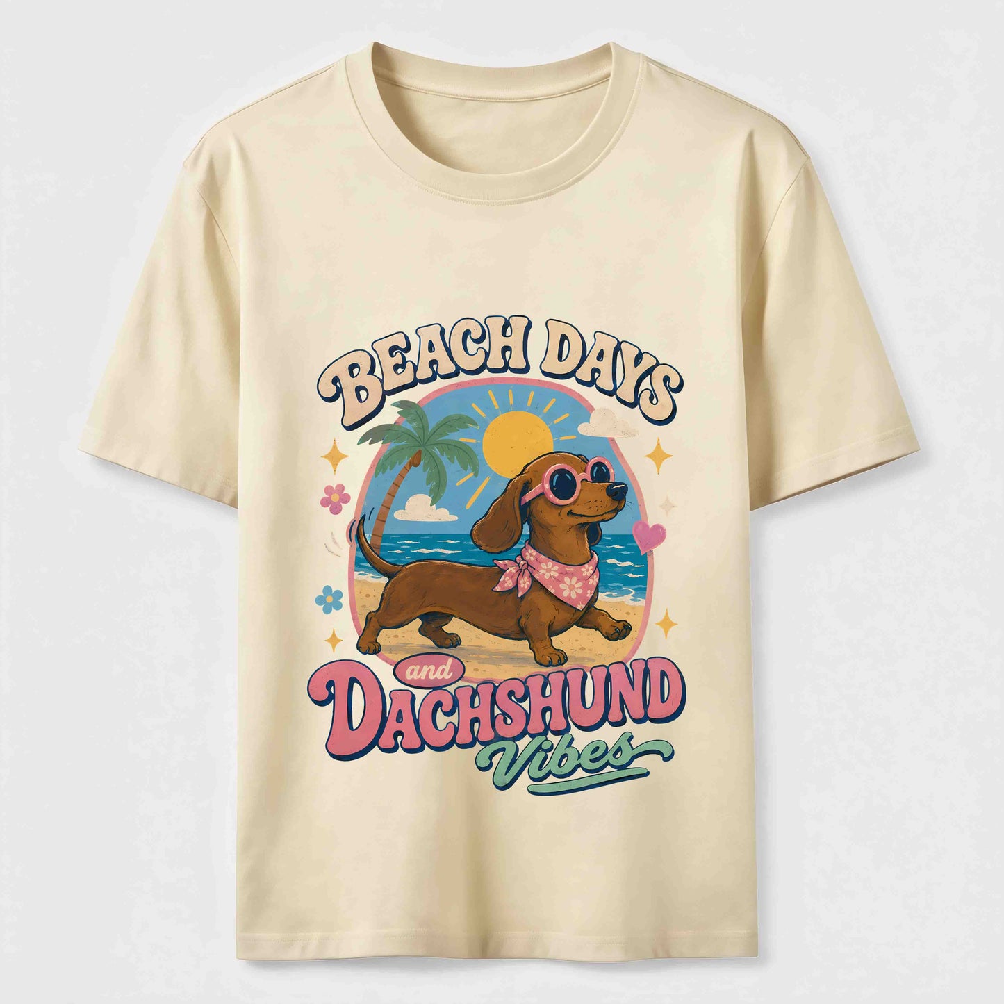 Beach Days Dachshund Vibes Tee