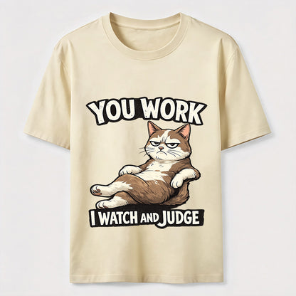 Judgmental Office Cat Humor T-Shirt