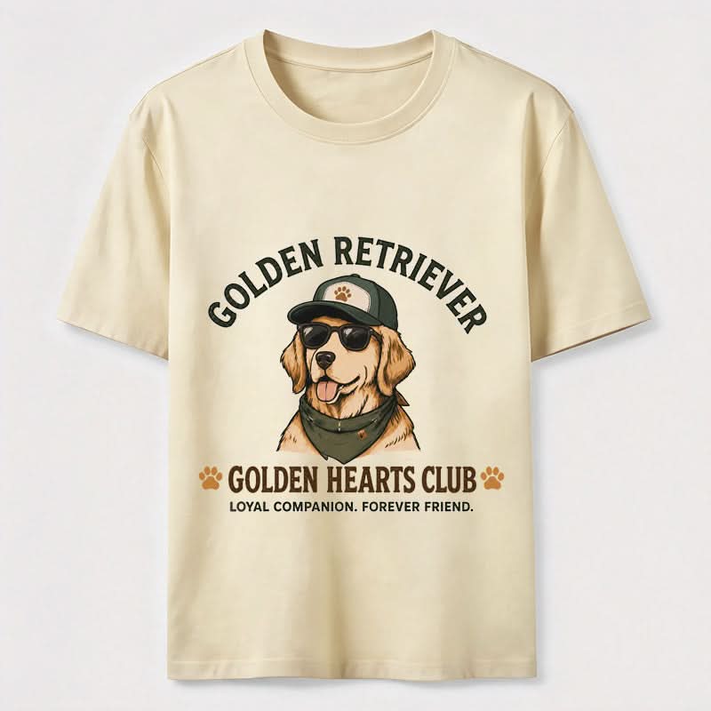 Golden Hearts Club Vintage Golden Retriever Graphic Tee