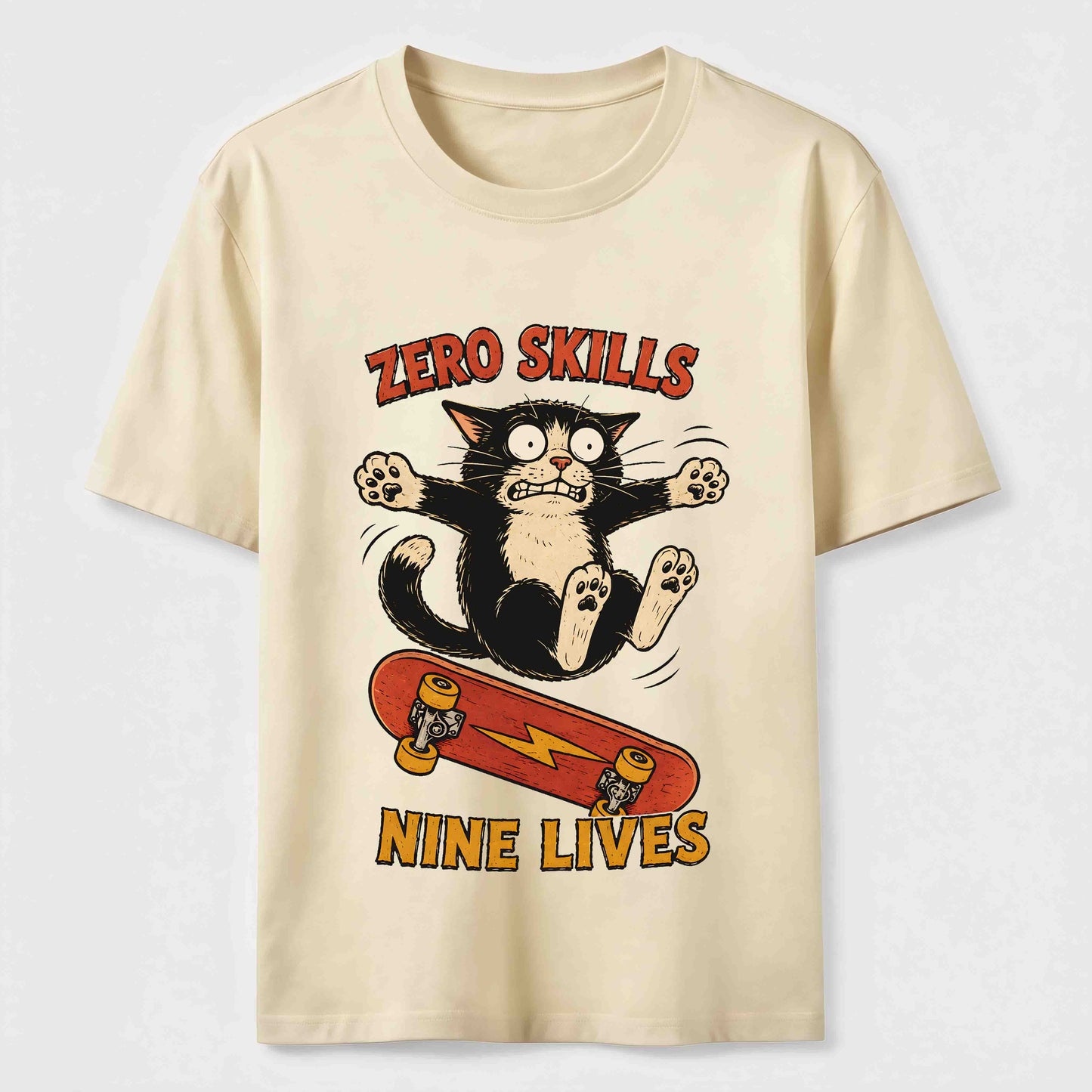 Clumsy Skateboard Cat T-Shirt