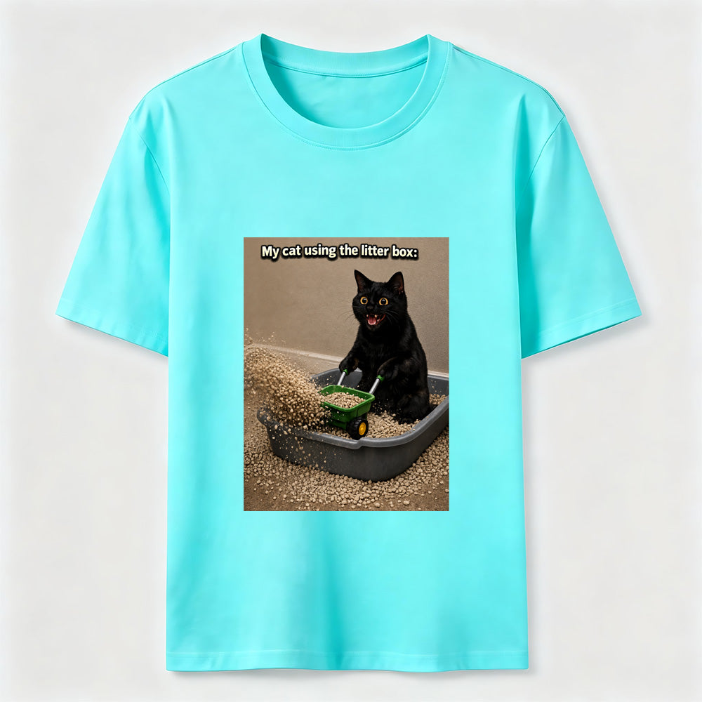 Litter Box Construction Cat T-Shirt
