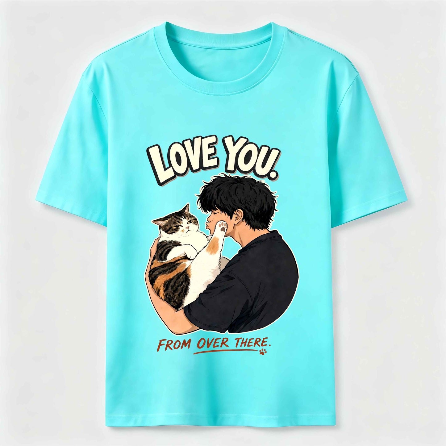 Love You From Over There Funny Cat T-Shirt