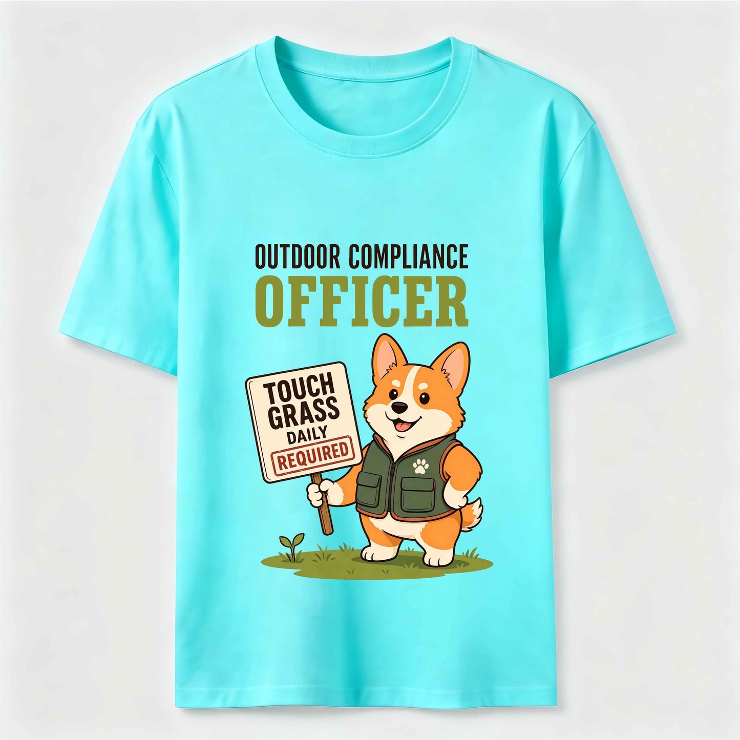 Outdoor Compliance Officer Funny Corgi T-Shirt