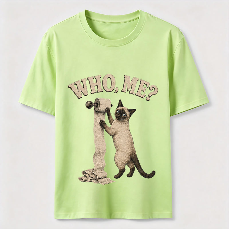 Who Me Toilet Paper Cat Tee