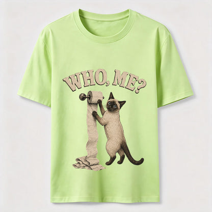 Who Me Toilet Paper Cat Tee