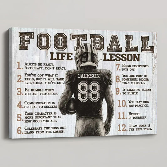 American Football Life Lessons - Personalized Poster / Canvas