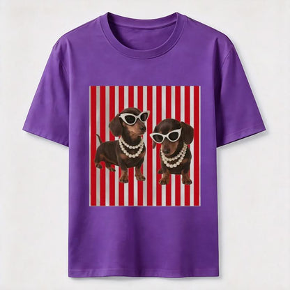 Cool Dachshund Stylish Wiener Dog Sunglasses Graphic Tee