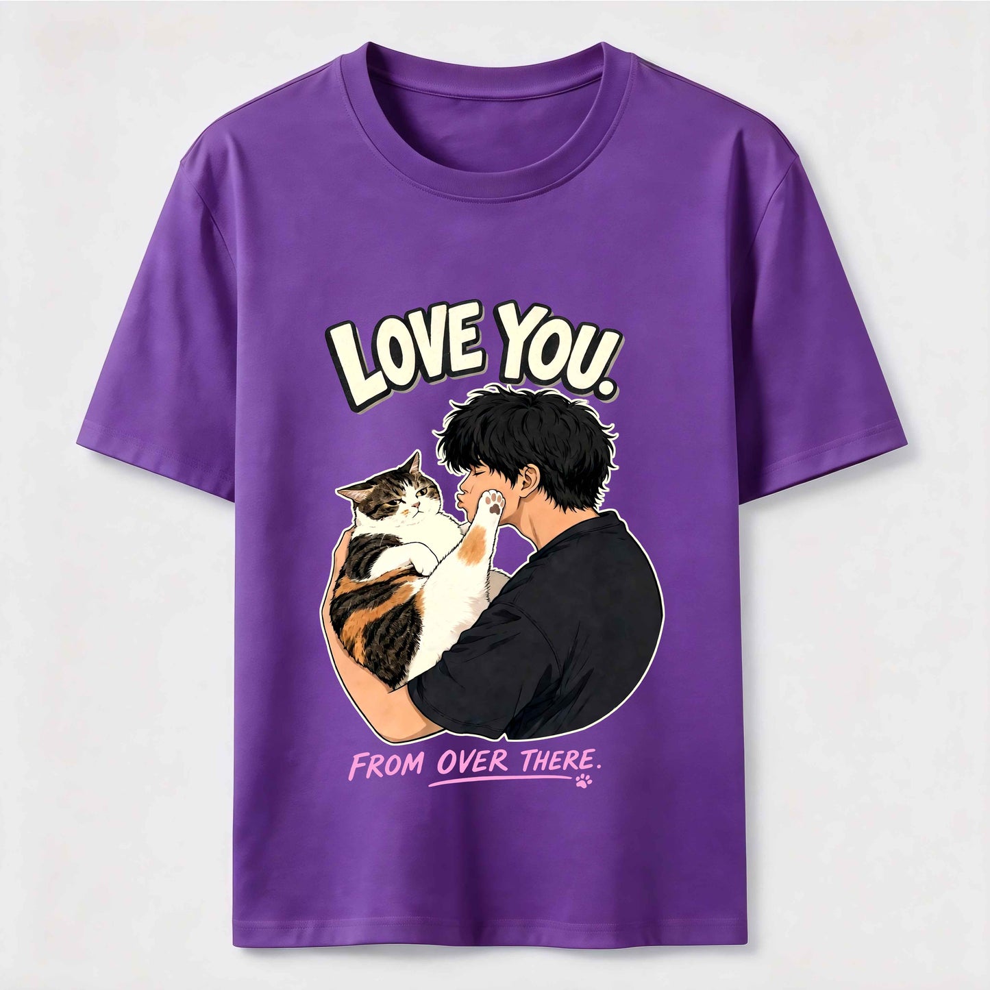 Love You From Over There Funny Cat T-Shirt