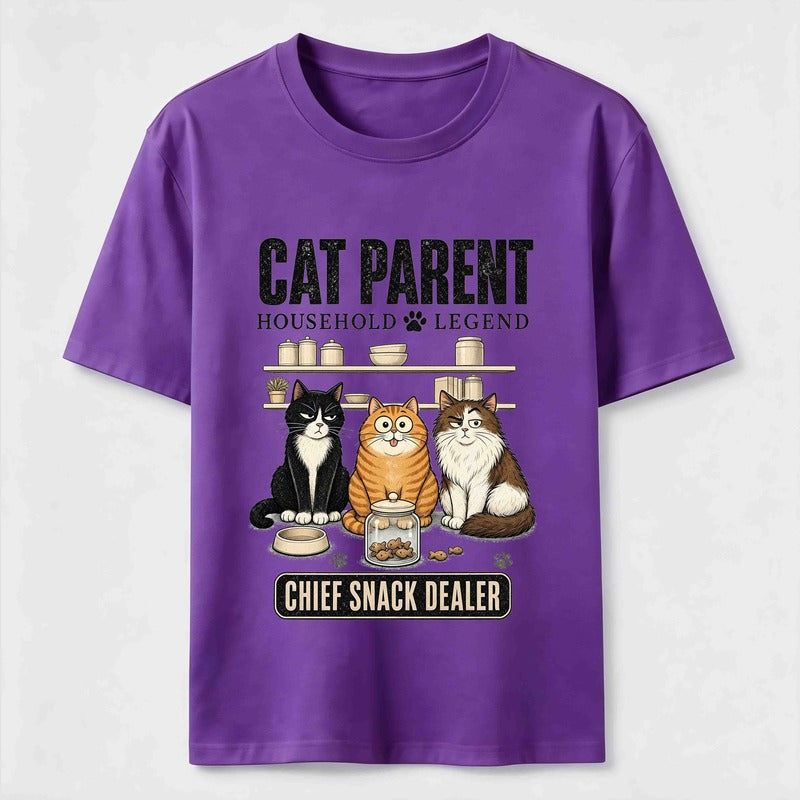 Multi Cat Parent Chief Snack Dealer Cute Cat Lover T-Shirt