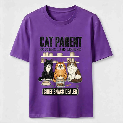 Multi Cat Parent Chief Snack Dealer Cute Cat Lover T-Shirt