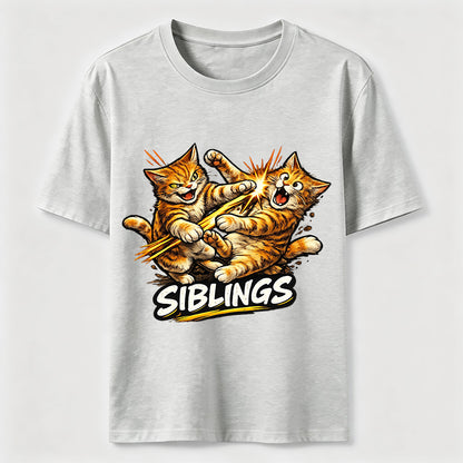 Playful Cat Siblings Graphic T-Shirt