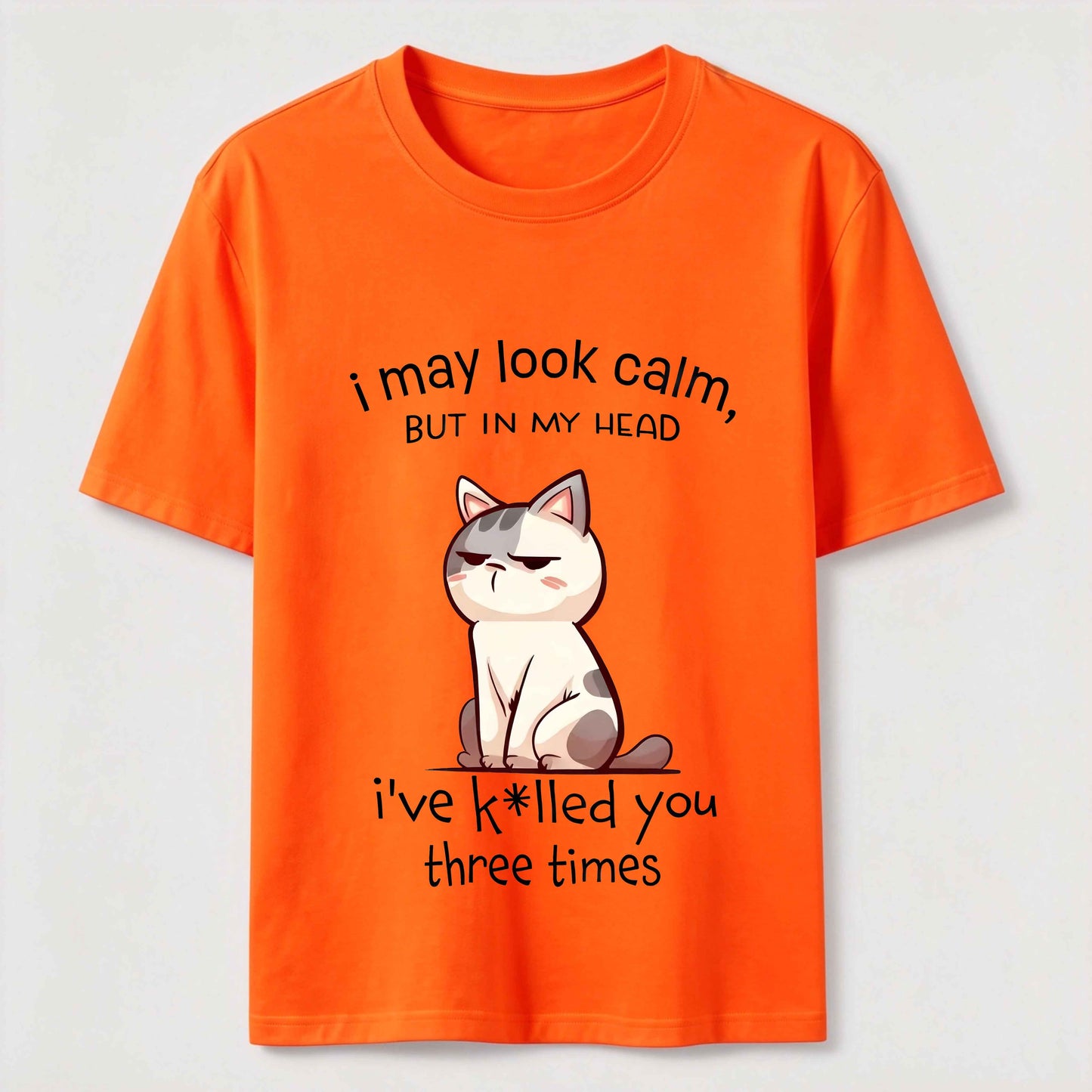 Calm Face Chaotic Mind Cat T-Shirt