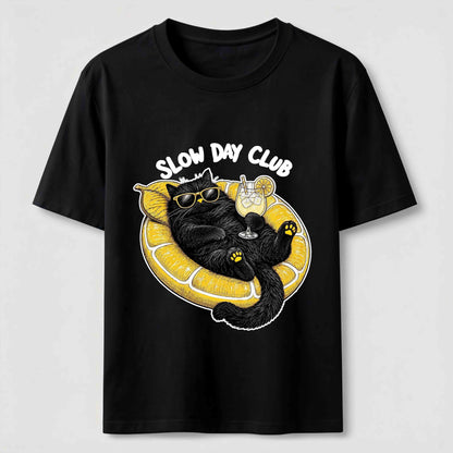 Slow Day Club Black Cat Tee