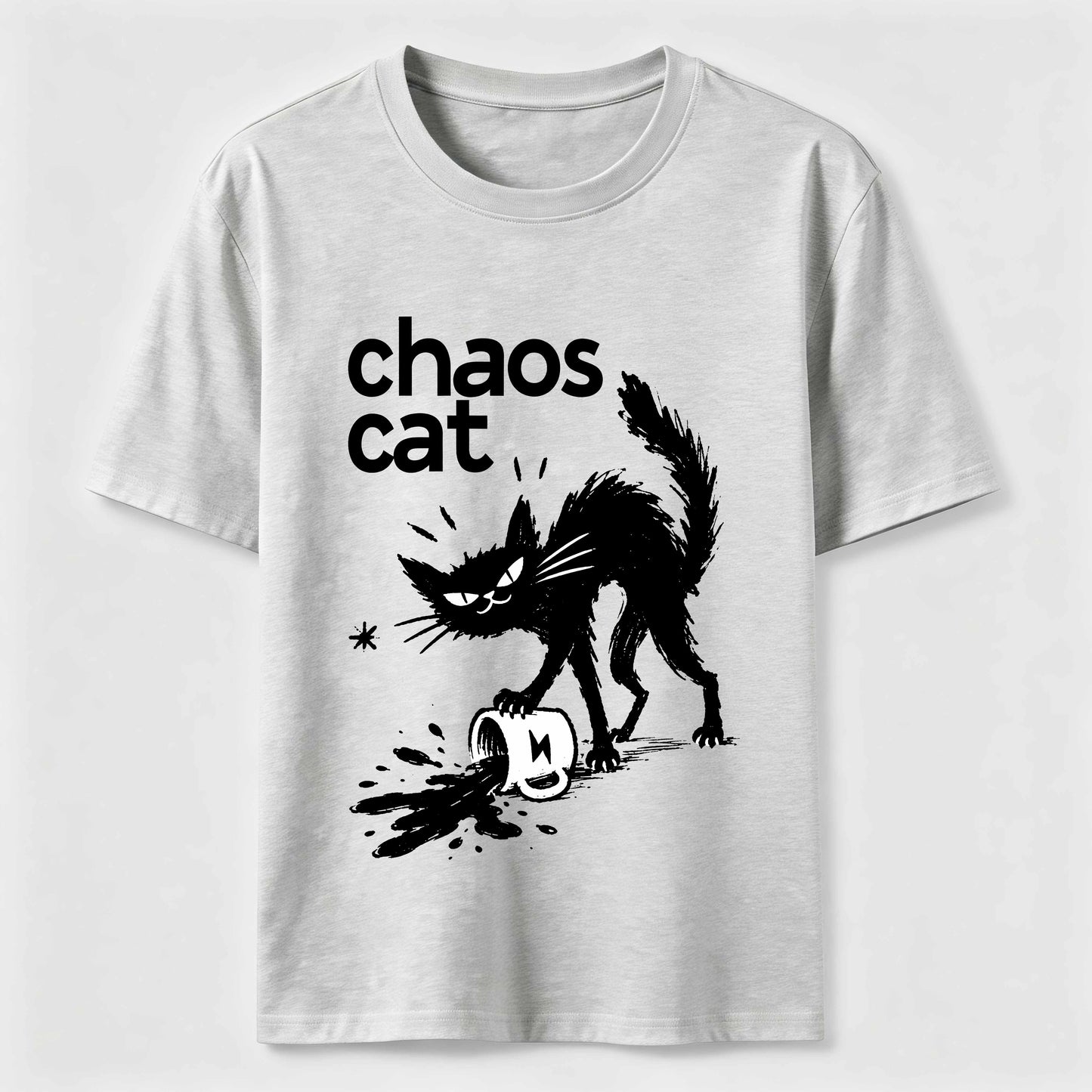 Ink Spill Mischief Cat T-Shirt