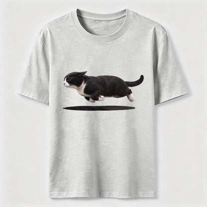 Flying Tuxedo Cat Graphic T-Shirt