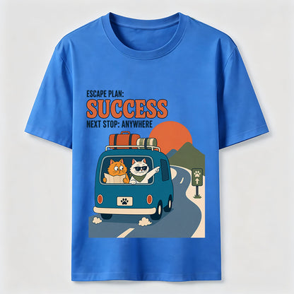 Escape Plan Cat Road Trip T-Shirt