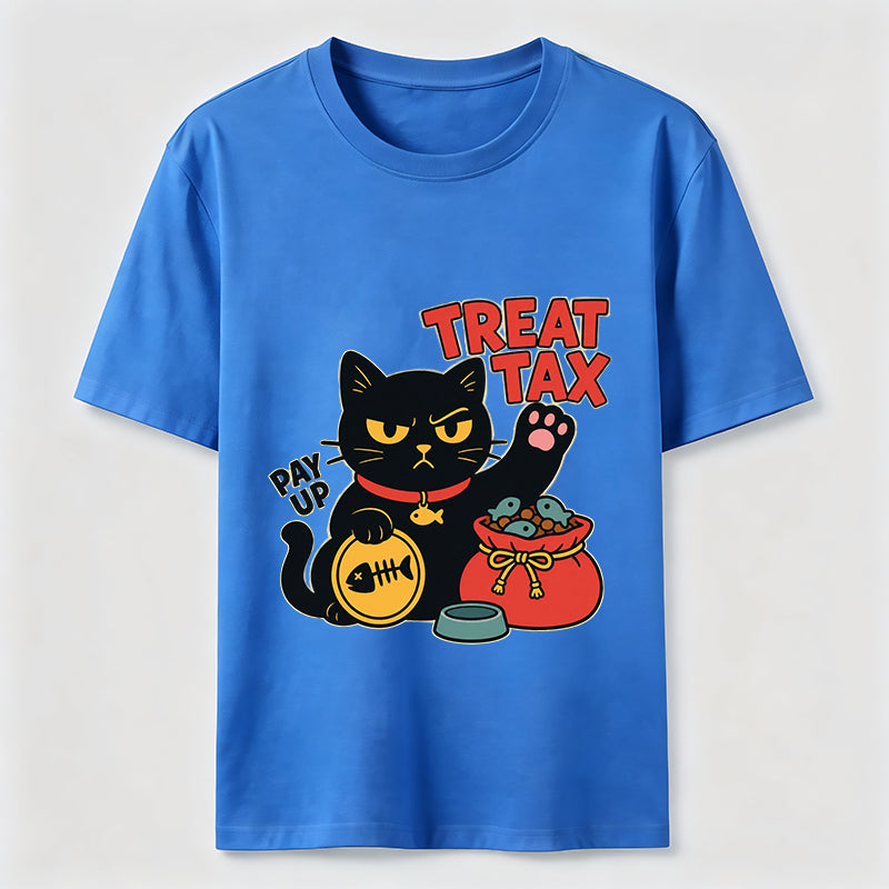 My Cat Demands Treat Tax Hilarious Black Cat Tee