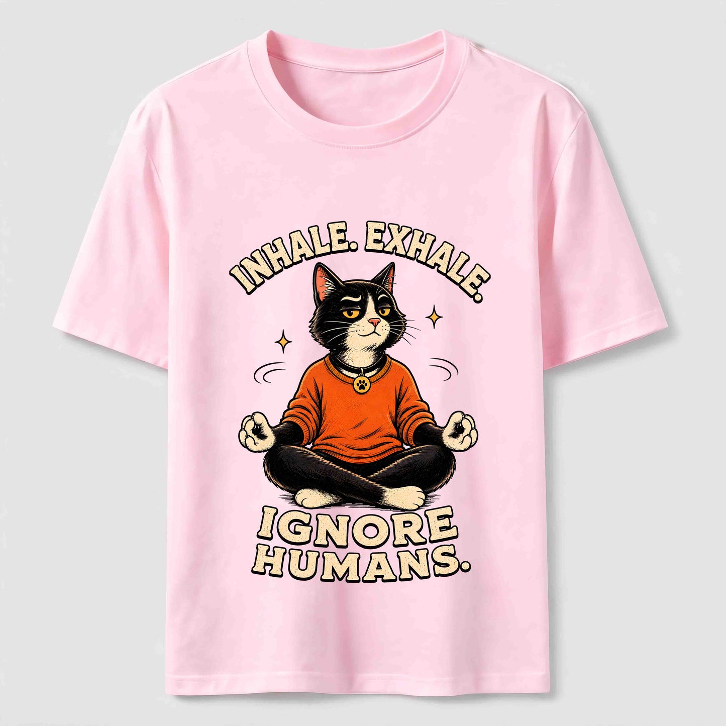 Zen Meditation Cat Humor T-Shirt