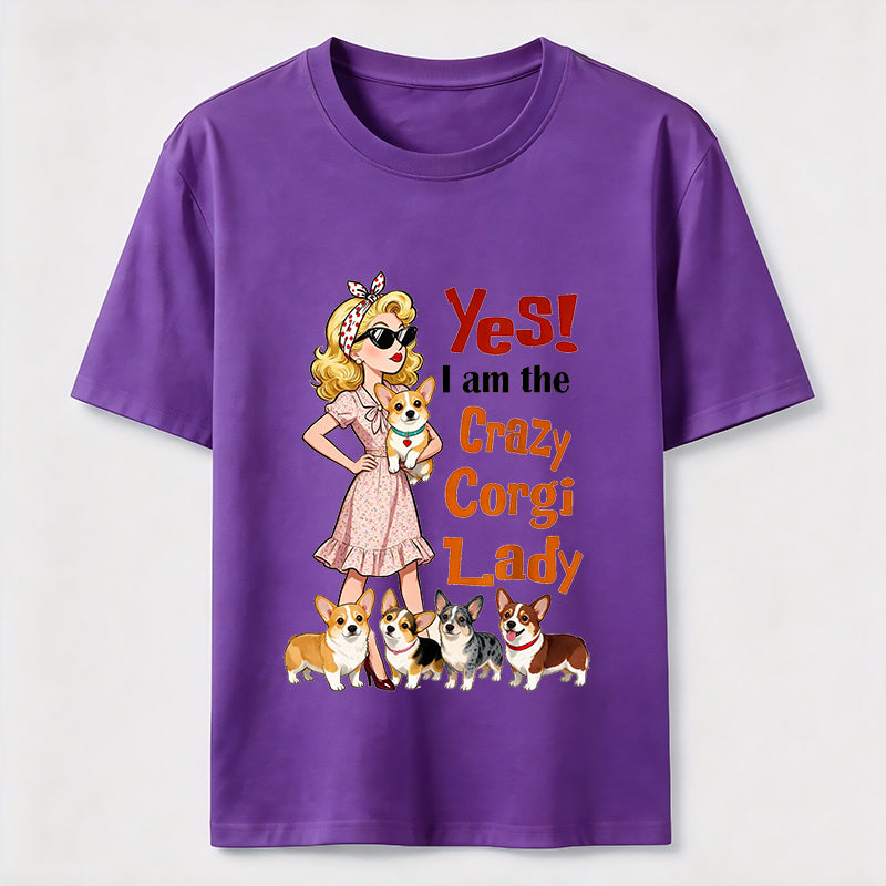 Crazy Corgi Lady Tee