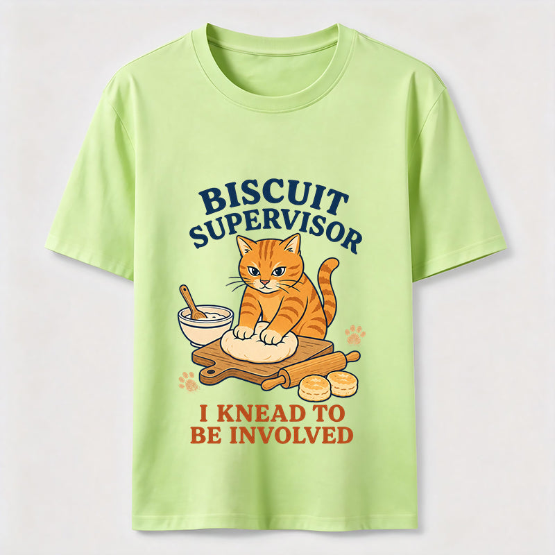 Biscuit Supervisor Funny Baking Cat T-Shirt