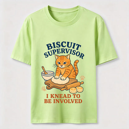 Biscuit Supervisor Funny Baking Cat T-Shirt