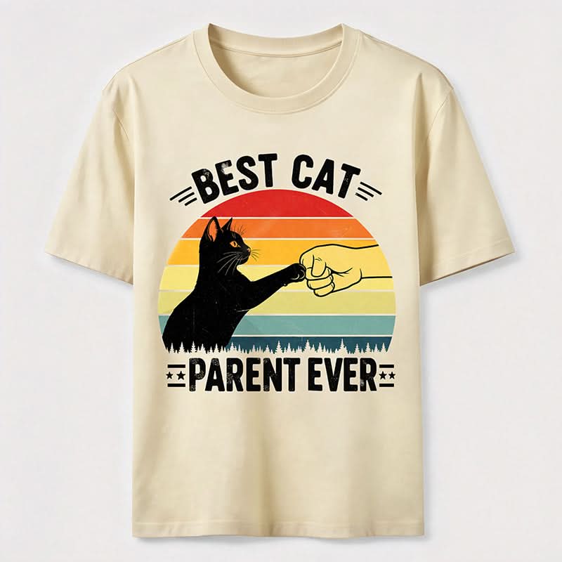 Best Cat Parent Ever T-Shirt Funny Black Cat Graphic
