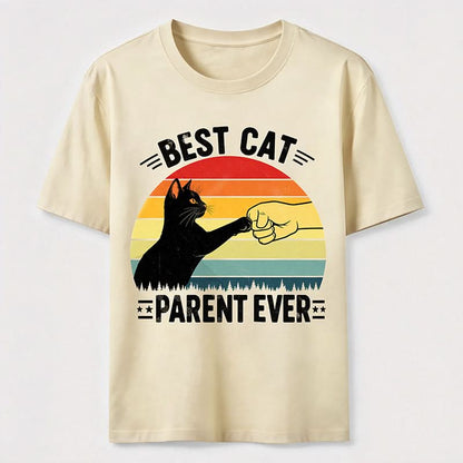 Best Cat Parent Ever T-Shirt Funny Black Cat Graphic
