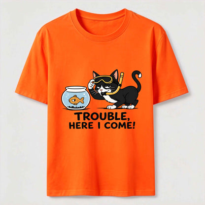 Just Another Day Causing Trouble Funny Cat Tee