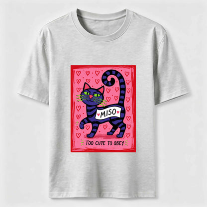 Mischievous Striped Cat Graphic T-Shirt