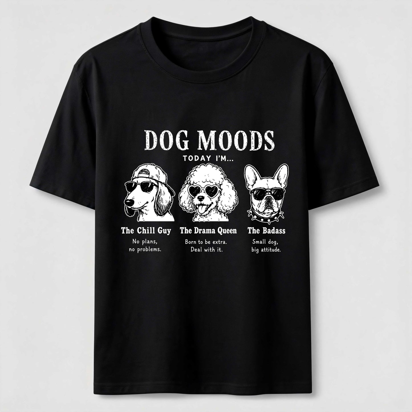 Dog Moods Funny Graphic Tee