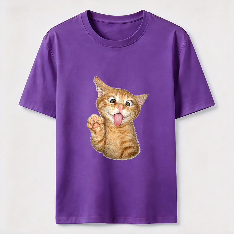 Funny Orange Kitten Wave Tee