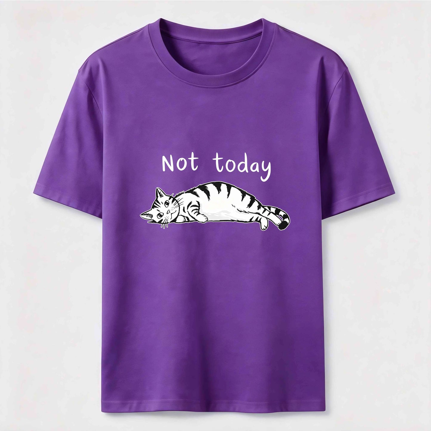 Not Today Funny Lazy Cat Graphic Tee