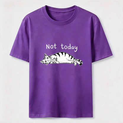 Not Today Funny Lazy Cat Graphic Tee