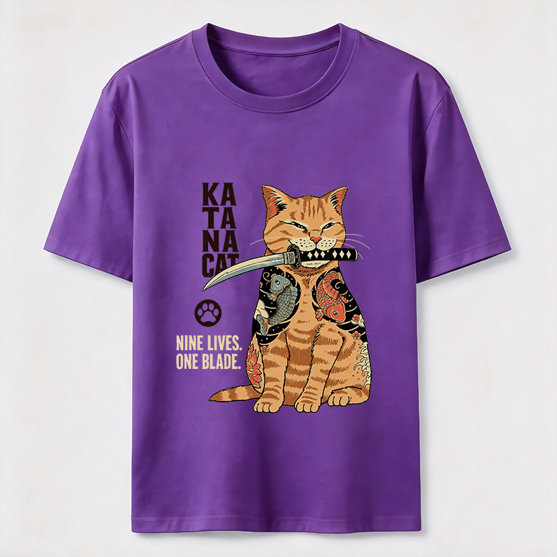 Nine Lives One Blade Samurai Cat T-Shirt