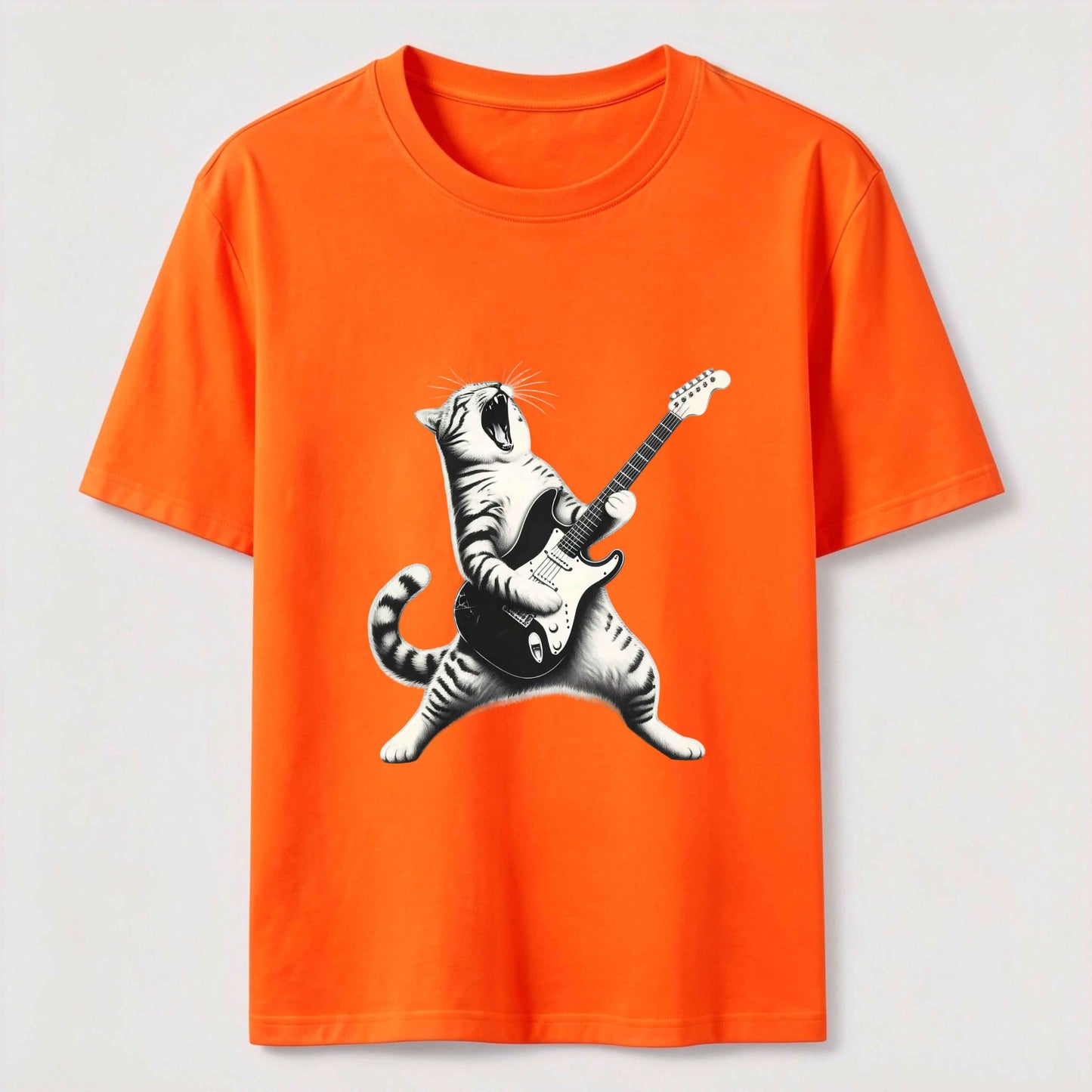 Rockstar Cat Vintage Guitar Streetwear Tee