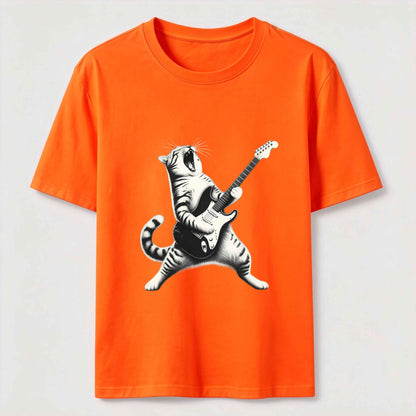 Rockstar Cat Vintage Guitar Streetwear Tee