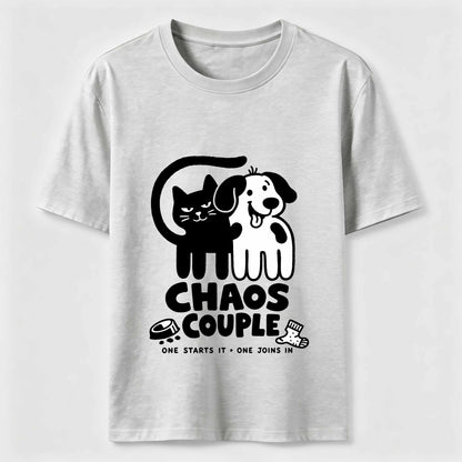 Chaos Couple Cat And Dog Tee