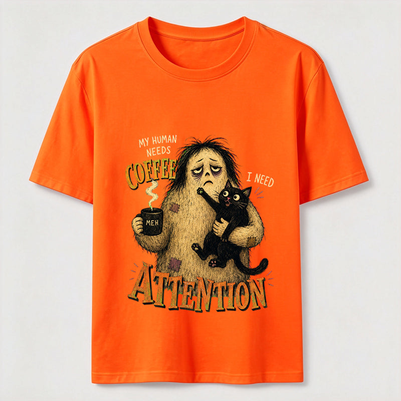 Coffee And Attention Cat T-Shirt