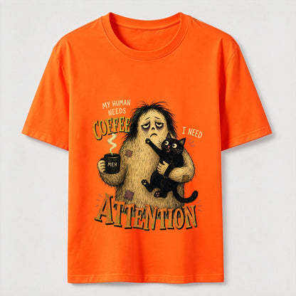 Coffee And Attention Cat T-Shirt