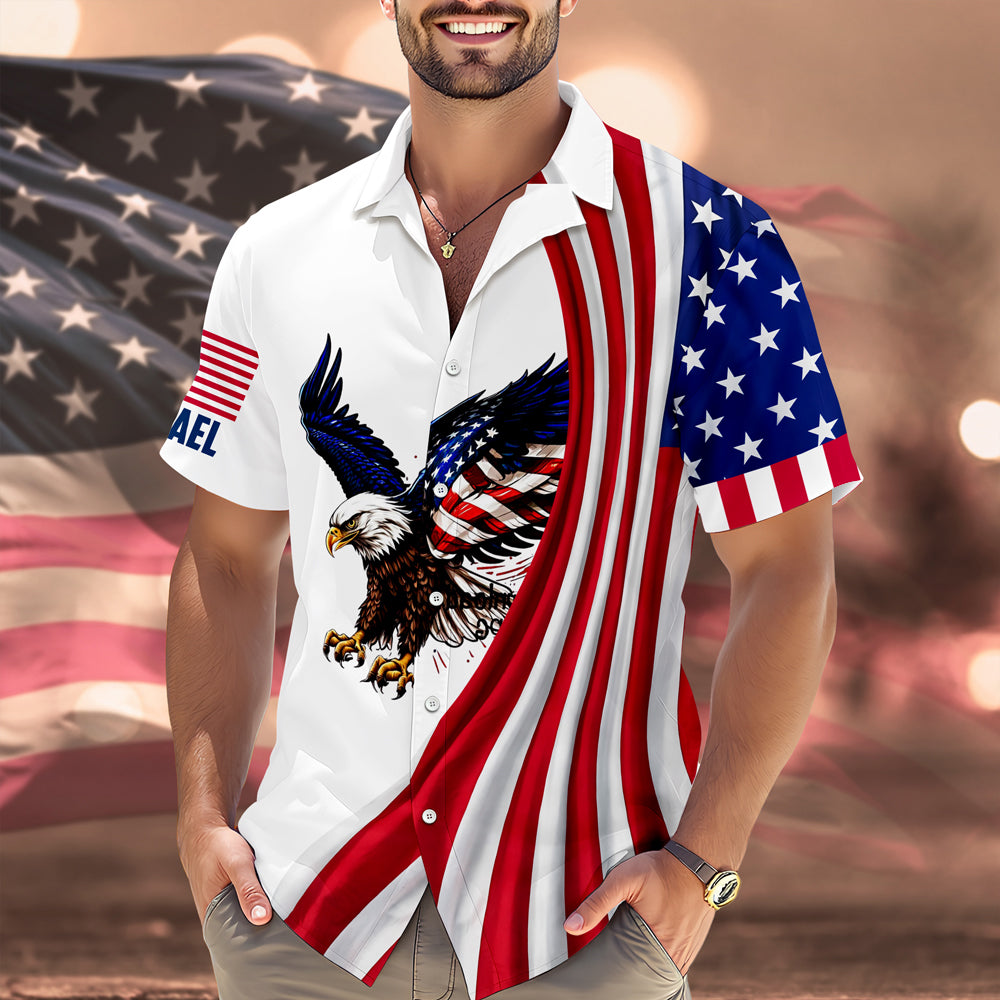 Custom Name American Pride Patriotic 250th Anniversary Eagle Hawaii Shirt HO82 901170
