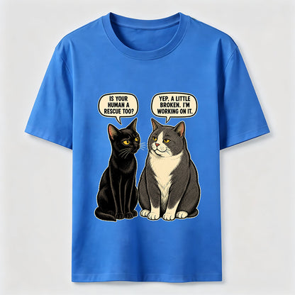 Rescue Human Cat Conversation T-Shirt