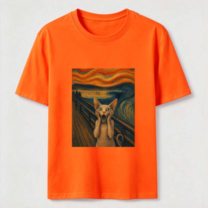 Scream Cat Art Graphic Tee