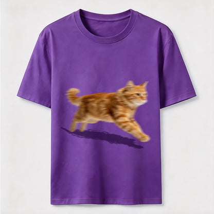 Orange Tabby Cat Running T-Shirt