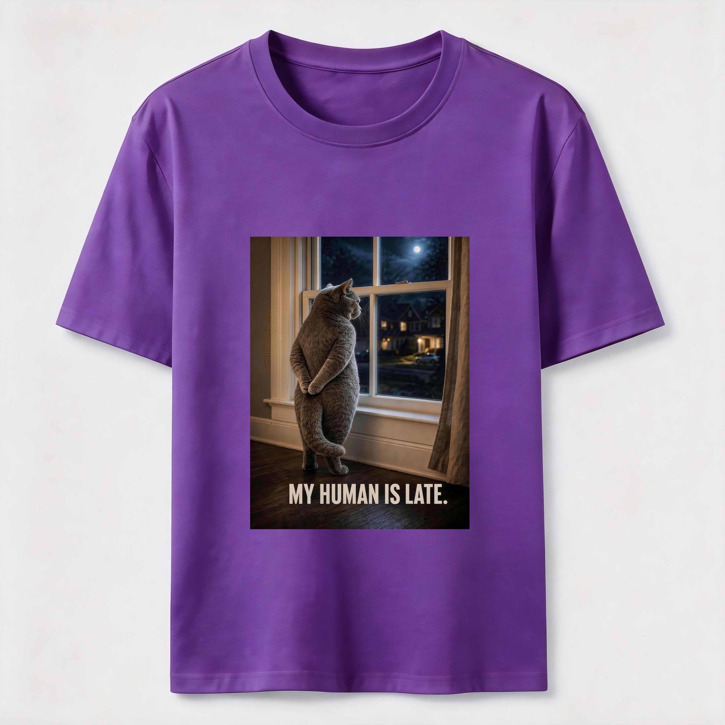 My Human Is Late Cat Tee