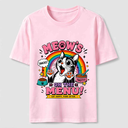 Meows On The Menu Cat Tee