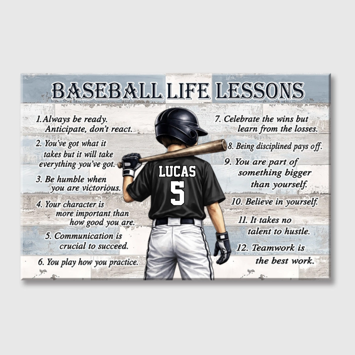 Personalized Baseball Life Lessons Poster / Canvas - Gift for Sports Families